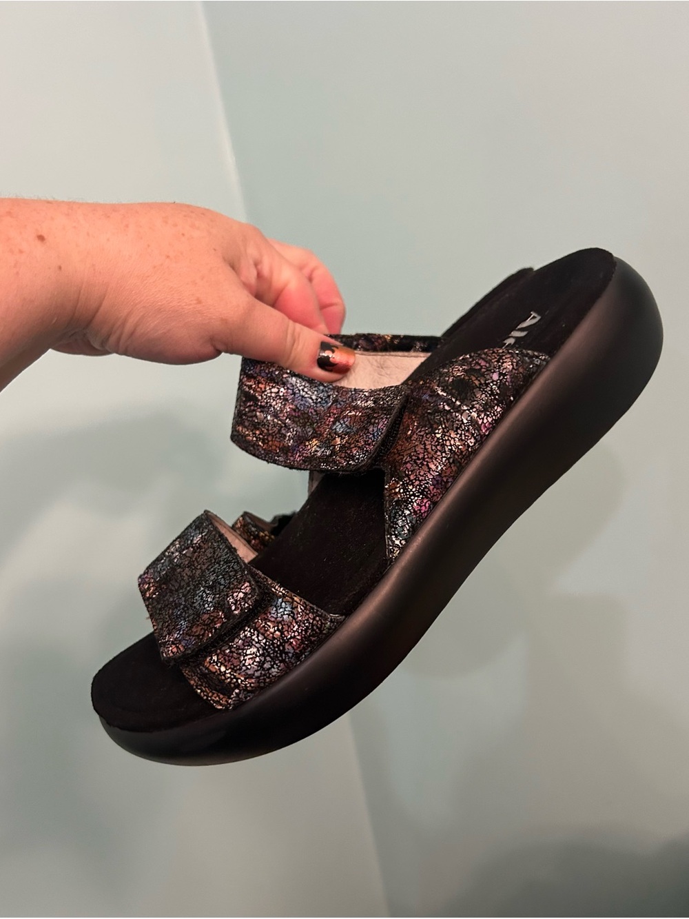Alegria Bryce Montage Slide Sandals Women's Multi-Color Slip On EU 38 (US 8-8.5)